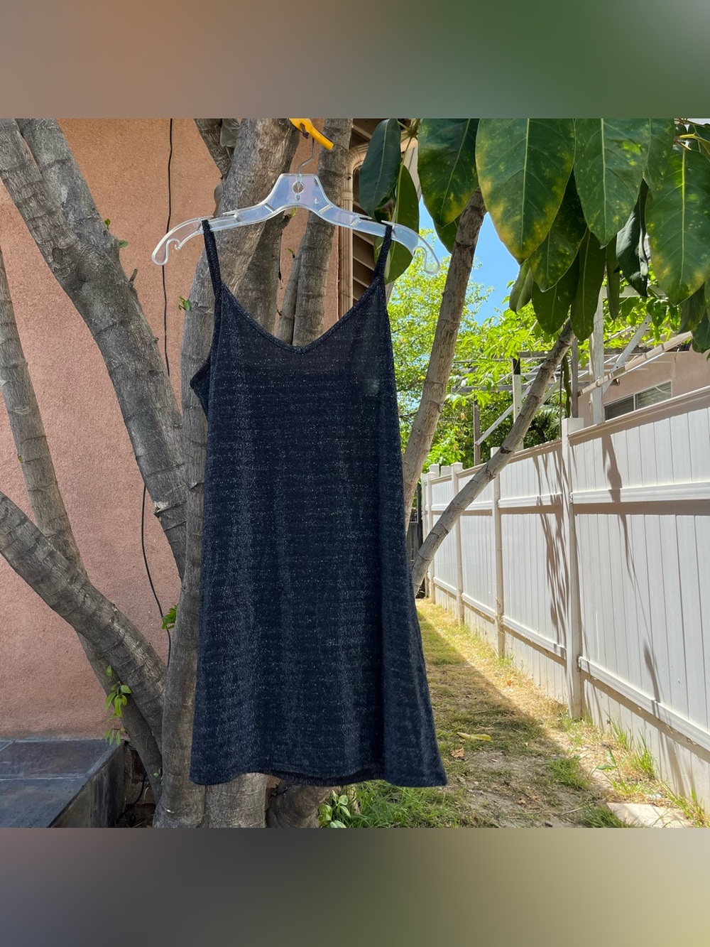 Brandy Melville Sparkle Mesh Semi Sheer Slip Mini Dress.